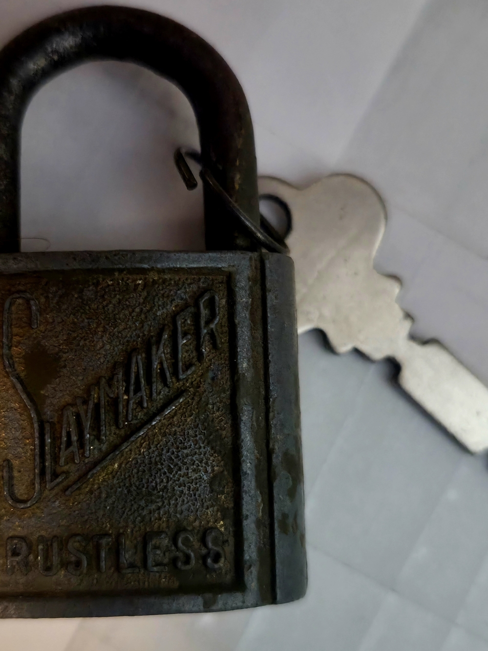 Vintage Slaymaker "Rustless" Padlock with Working Key - Made in USA